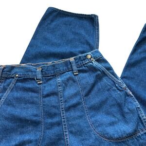 Vintage 40s Sidezip Highwaist Wide Leg Jeans Gripper Zipper Denim Womens 26"